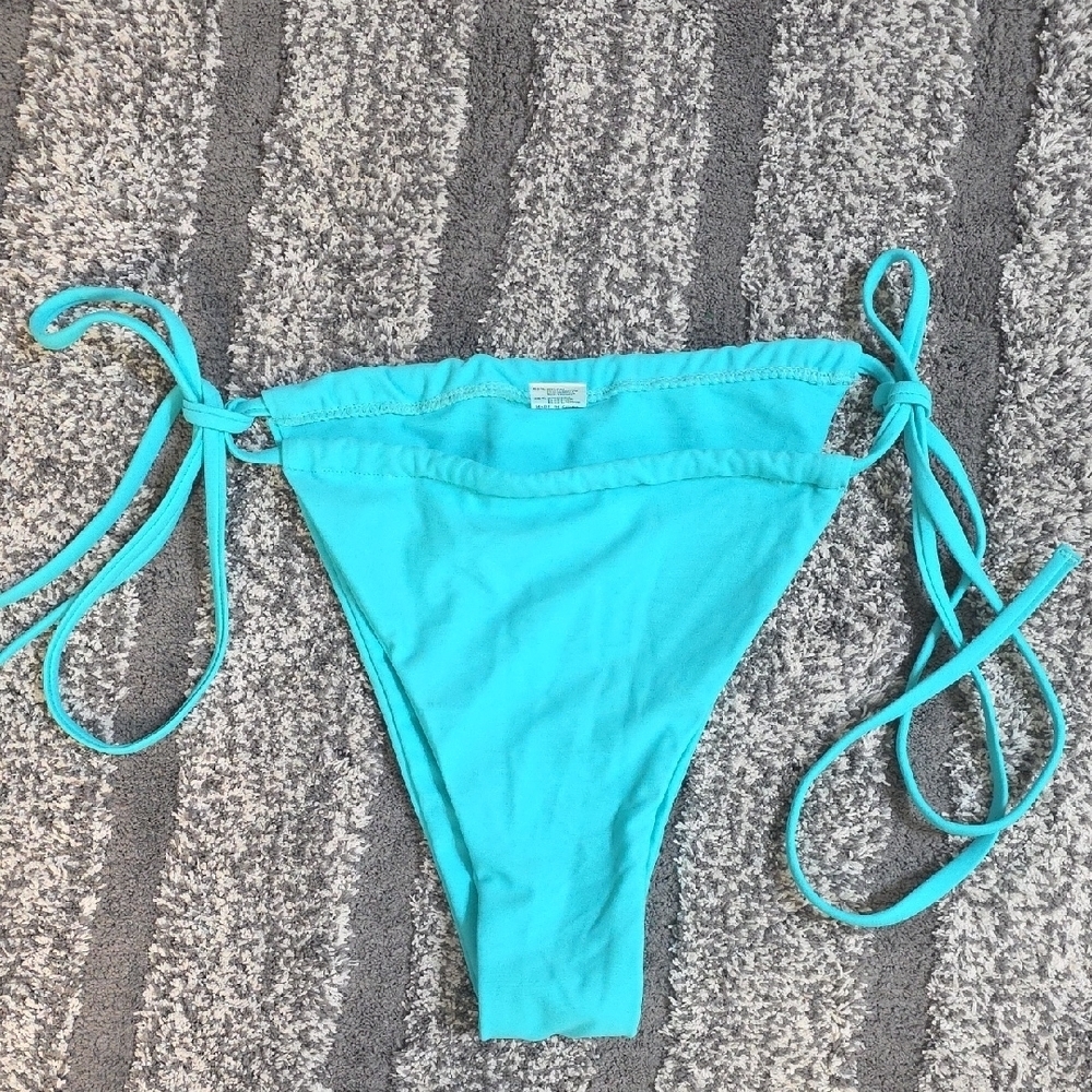 Turquoise Bikini Bottom with Side Ties